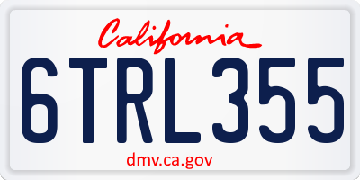 CA license plate 6TRL355
