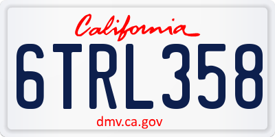 CA license plate 6TRL358