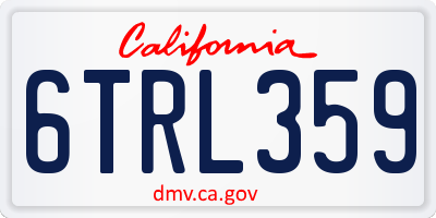CA license plate 6TRL359