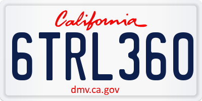 CA license plate 6TRL360