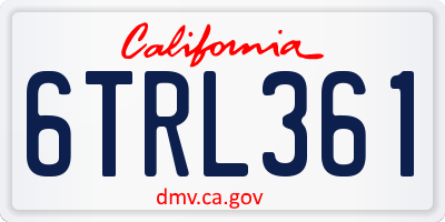 CA license plate 6TRL361