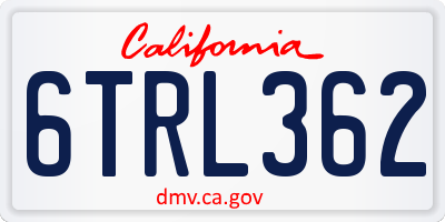 CA license plate 6TRL362