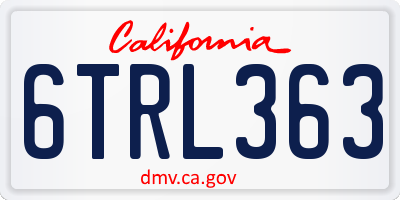 CA license plate 6TRL363