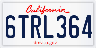 CA license plate 6TRL364
