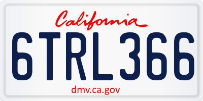 CA license plate 6TRL366