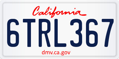 CA license plate 6TRL367