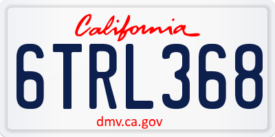CA license plate 6TRL368