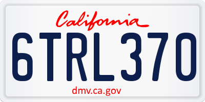 CA license plate 6TRL370