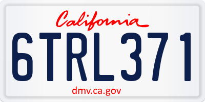CA license plate 6TRL371