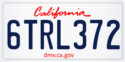 CA license plate 6TRL372