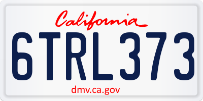 CA license plate 6TRL373