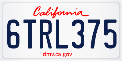 CA license plate 6TRL375