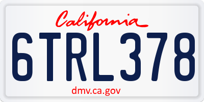 CA license plate 6TRL378