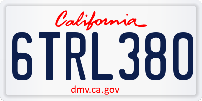 CA license plate 6TRL380
