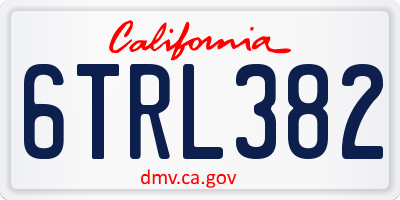 CA license plate 6TRL382