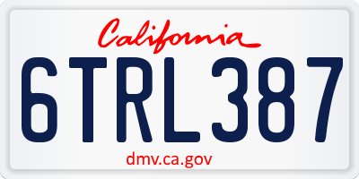 CA license plate 6TRL387