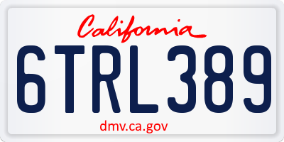 CA license plate 6TRL389