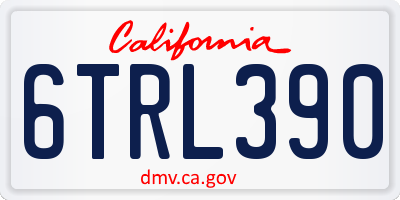 CA license plate 6TRL390