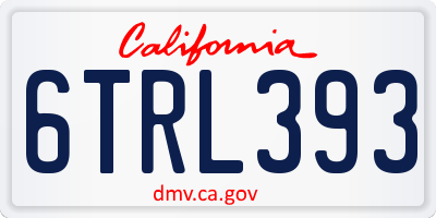 CA license plate 6TRL393