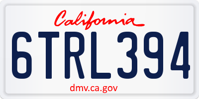 CA license plate 6TRL394