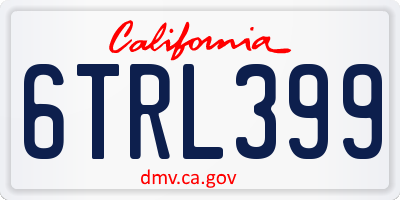CA license plate 6TRL399