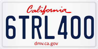 CA license plate 6TRL400