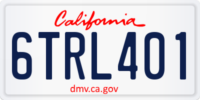 CA license plate 6TRL401