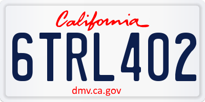 CA license plate 6TRL402