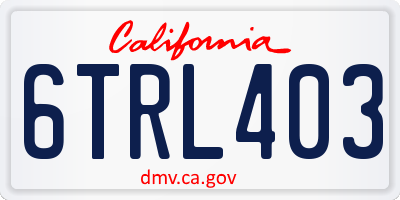 CA license plate 6TRL403