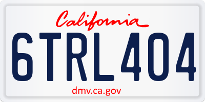 CA license plate 6TRL404