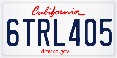 CA license plate 6TRL405