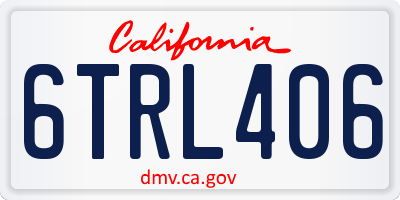 CA license plate 6TRL406
