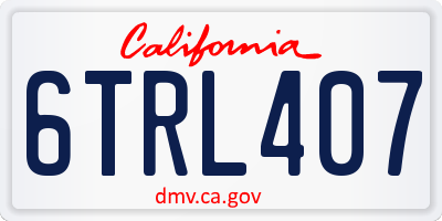 CA license plate 6TRL407