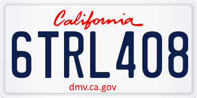 CA license plate 6TRL408