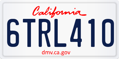 CA license plate 6TRL410