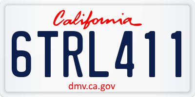 CA license plate 6TRL411