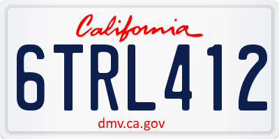 CA license plate 6TRL412