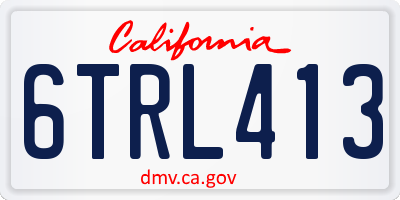 CA license plate 6TRL413