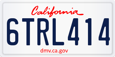 CA license plate 6TRL414