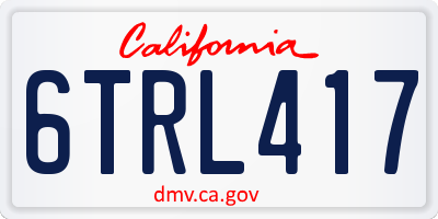 CA license plate 6TRL417