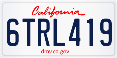 CA license plate 6TRL419