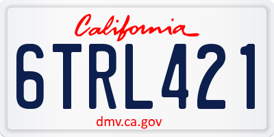 CA license plate 6TRL421