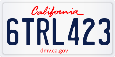 CA license plate 6TRL423