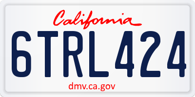 CA license plate 6TRL424