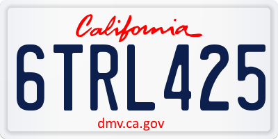 CA license plate 6TRL425