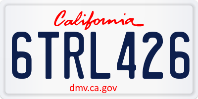 CA license plate 6TRL426