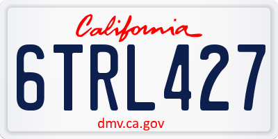 CA license plate 6TRL427