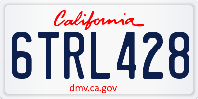CA license plate 6TRL428