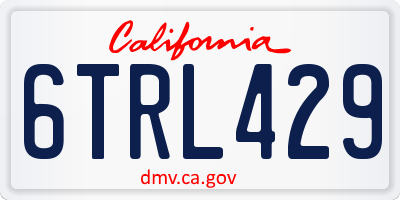 CA license plate 6TRL429