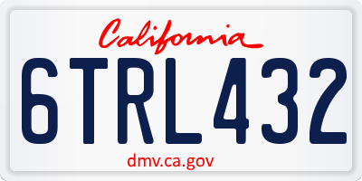 CA license plate 6TRL432